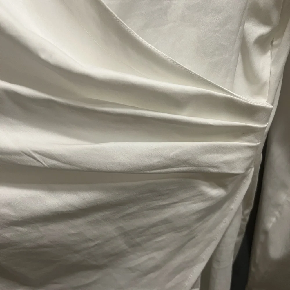 NWT White Poplin Wrap Shirt From WHITEHOUSEBLACKMARKET - Picture 9 of 16